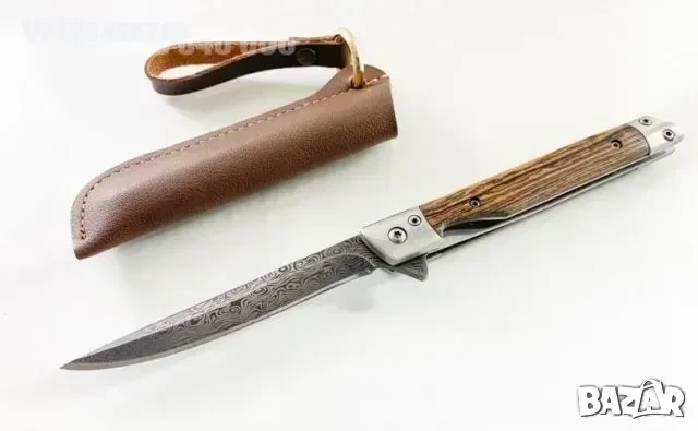 Сгъваем нож M390 - 78х194 (4) - острие"дамаск" 