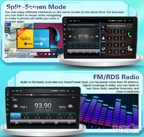 FULUKU мултимедия за Toyota Auris 2006-2011, 2+64GB, Android 13, екран 9 инча, Carplay/Android Auto, снимка 5 - Аксесоари и консумативи - 51086170