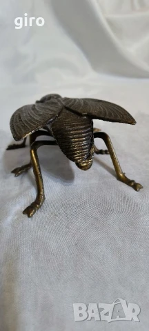 Антикварна бронзова муха - пепелник, снимка 6 - Колекции - 50611580
