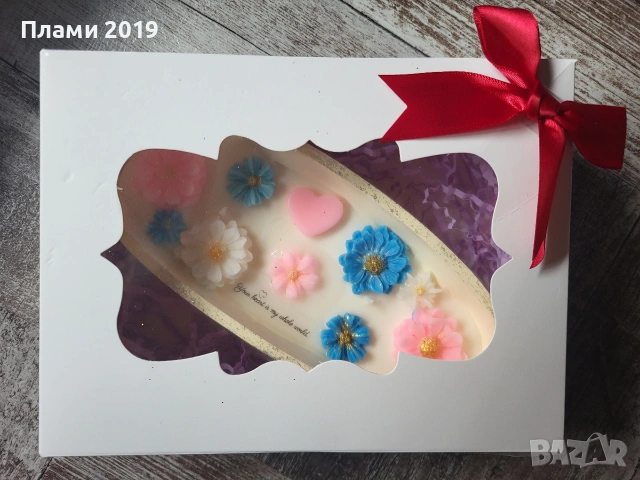 Ръчно изработена керамика с ароматна свещ със соев восък , снимка 2 - Декорация за дома - 53653184