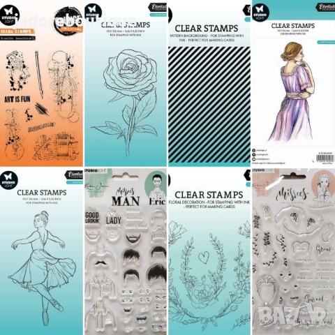 Силиконови печати Studio Light различни видове цветя, хора и други