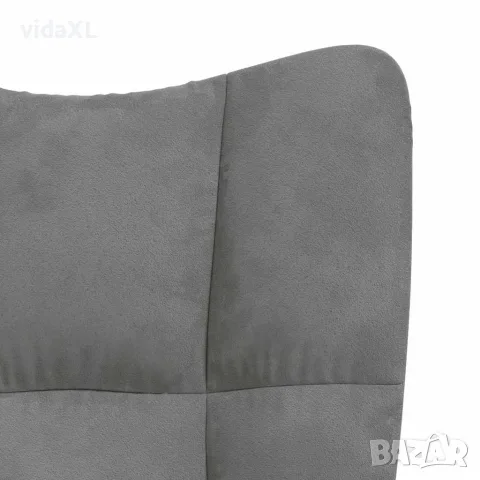 vidaXL Релакс стол, тъмносив, кадифе, снимка 6 - Дивани и мека мебел - 56146892