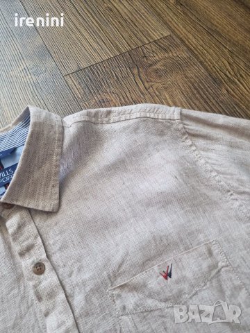 Страхотна мъжка ленена риза WILLS SPORT размер L , 100% лен , снимка 4 - Ризи - 41610607