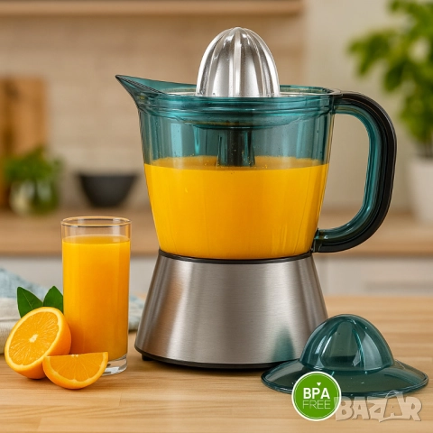 Цитрус преса Royalty Line RL-CJ9404, 40W, 1 л, Стартиране чрез натискане, 2 конуса, Неръждаема стома, снимка 6 - Други стоки за дома - 51857851