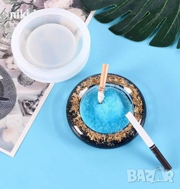 3D Кръг пепелник саксия кашпа цилиндър силиконов молд форма калъп смола сапун гипс шоколад 