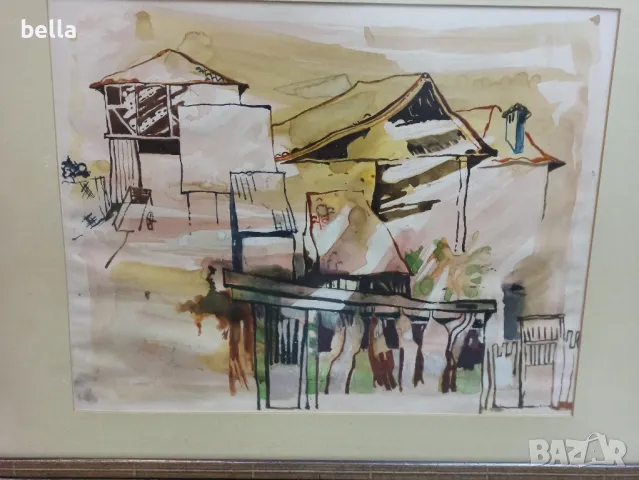 АКВАРЕЛ,СМЕСЕНА ТЕХНИКА НА ХУД.ВАЛЕРИ НИКИФОРОВ, снимка 3 - Други ценни предмети - 49100156