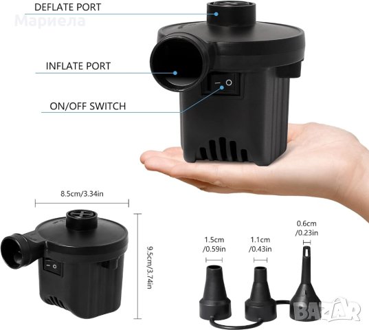 Висококачествена електрическа помпа с 3 приставки / Помпа на 12V-240V, снимка 4 - Други стоки за дома - 44398799