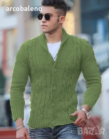 Мъжка плетена жилетка, 7цвята , снимка 5 - Якета - 47289958