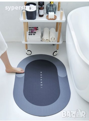 Неплъзгаща постелка за баня Digital One SP00852 Абсорбиращо килимче за баня, сиво 60/40см Bath Mat, снимка 2 - Други стоки за дома - 41738205