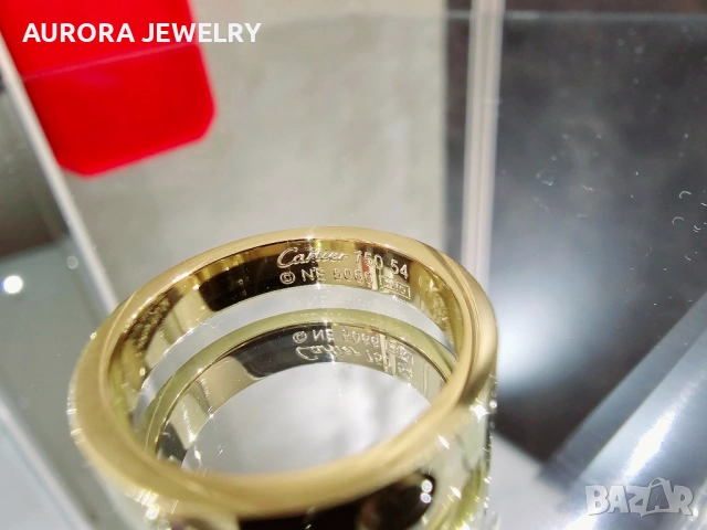 CARTIER Love Gold 1 Diamond Small Model Пръстен, снимка 6 - Пръстени - 53029471