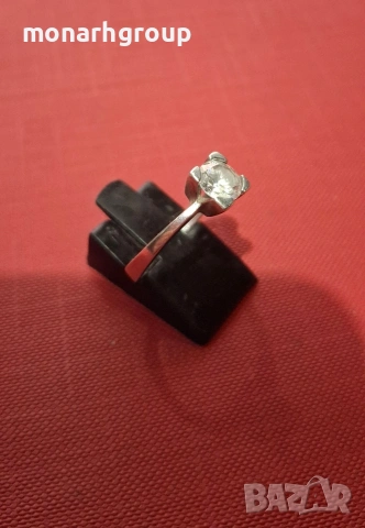 Сребърен пръстен с камък, снимка 2 - Пръстени - 53609552
