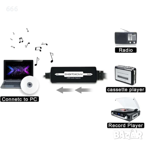 DigitNow! USB Audio Capture - Records Audio to Digital MP3 Converter, снимка 2 - Друга електроника - 50984238