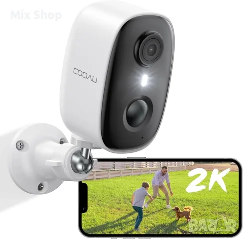 Нова COOAU WiFi камера за видеонаблюдение, батерия 10 000 mAh, безжична акумулаторна IP камера