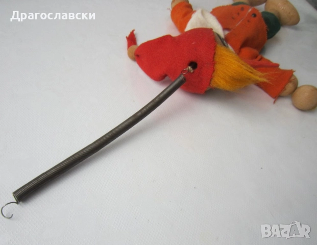 Пинокио на пружина, голяма 50 см Парцалена кукла,  с национална носия за стена, казак мускетар, снимка 6 - Декорация за дома - 28881400