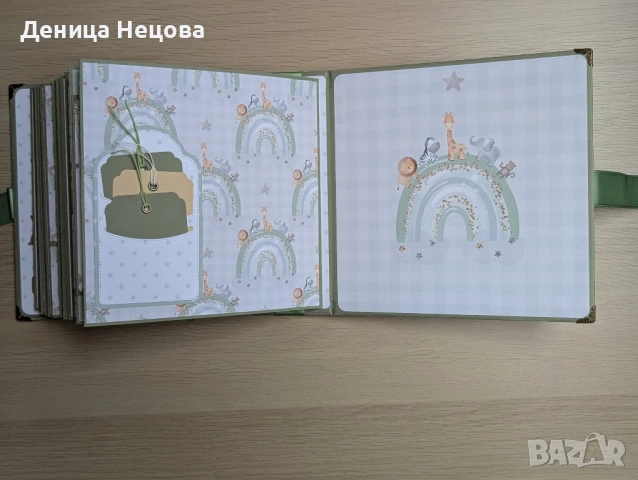 Бебешки ръчно изработен албум за снимки, подарък за бебе, погача, рожден ден, снимка 8 - Други - 52343718