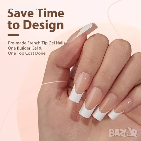 BTArtbox Фалшиви нокти с френски връх - 150 бр., 15 размера, снимка 2 - Аксесоари за коса - 49566669