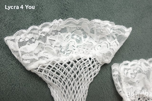 Бели мрежести чорапи (средна мрежа) за жартиери S , снимка 2 - Бельо - 40899565