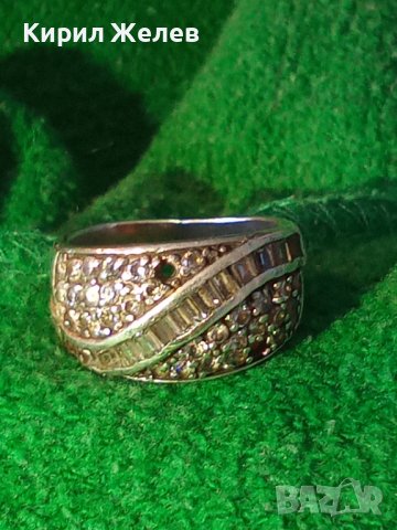 СКЪПОЦЕНЕН СРЕБЪРЕН АРТ ПРЪСТЕН СРЕБРО 925 с ФАСЕТИРАНИ ИСКРЯЩИ ЦИРКОНИ и ЛАБОРАТОРЕН МОЙСАНИТ 38278