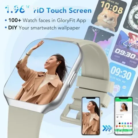 Нов Смарт часовник с обаждания и 110+ спортни режима, 1.96" HD дисплей, снимка 6 - Смарт гривни - 49956901