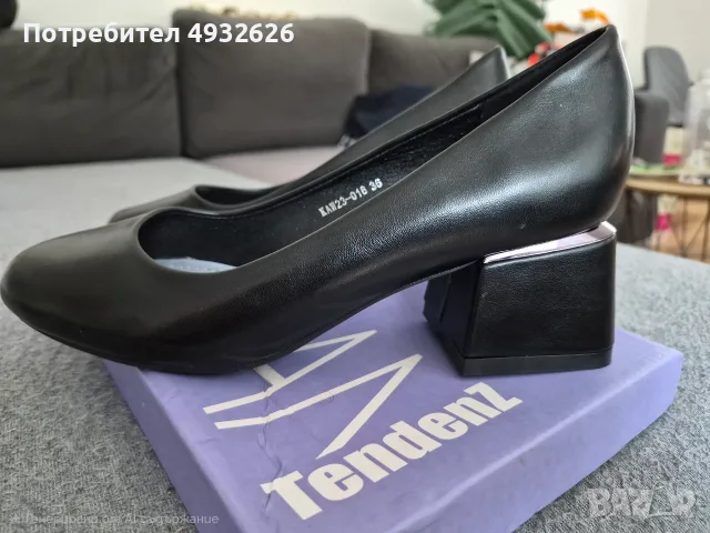 Дамски черни обувки от Tendenz, снимка 2 - Дамски обувки на ток - 55845724