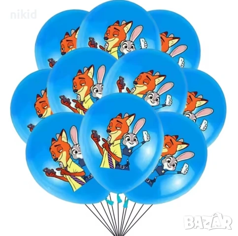 Зоотопия Зоотрополис Zootropolis Zootopia Обикновен латекс латексов фолио фолиев балон хелий, снимка 6 - Други - 36744405