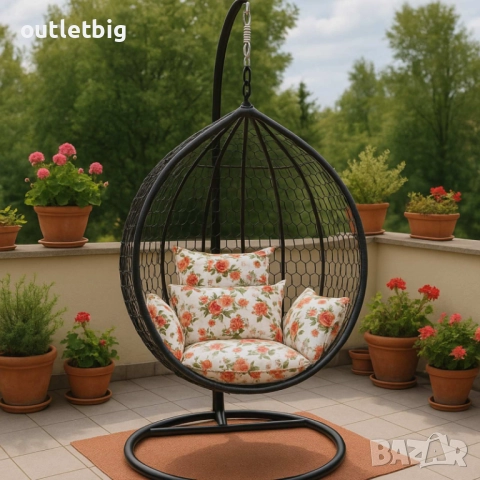 Градинска висяща люлка тип гнездо,яйце–Промоция! , снимка 6 - Градински мебели, декорация  - 52231658