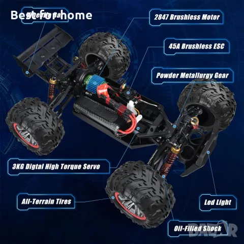 Супер бърза голяма кола Hosim X07 с безчетков  мотор 2847 , снимка 13 - Коли, камиони, мотори, писти - 48821952