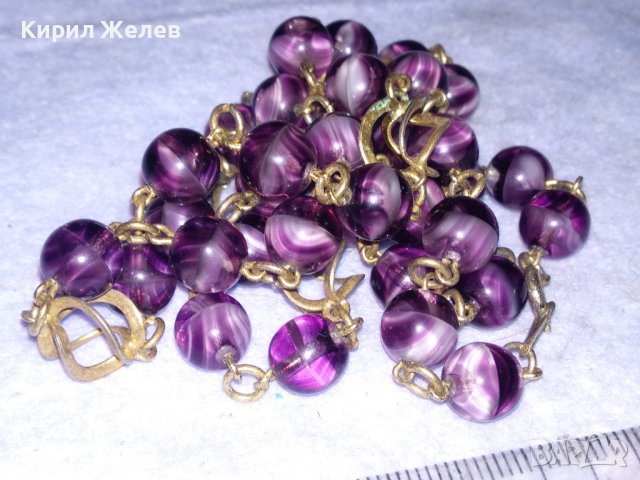 СТАРО АР НУВО РЕТРО КОЛИЕ ОГЪРЛИЦА ВЕНЕЦИАНСКО СТЪКЛО МУРАНО и ПОЗЛАТЕН БРОНЗ РЪЧНА ИЗРАБОТКА 37661, снимка 16 - Антикварни и старинни предмети - 41838532