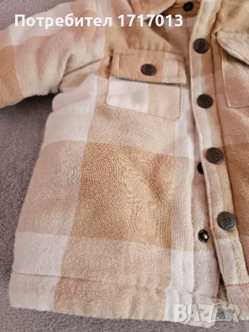 Преходно яке , бежово - бяло яке , карирано - размер 80, снимка 4 - Бебешки якета и елеци - 49449012