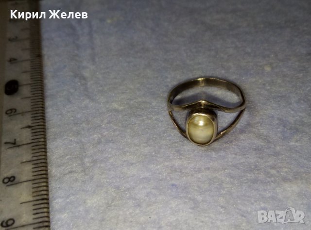 СТАР СКЪПОЦЕНЕН СРЕБЪРЕН АРТ ДЕКО ПРЪСТЕН МАЙСТОРСКА РЪЧНА ИЗРАБОТКА с ЕСТЕСТВЕНА БЯЛА ПЕРЛА 40261, снимка 12 - Антикварни и старинни предмети - 42380519