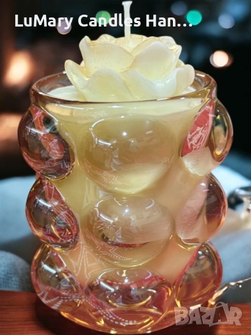 Свещ “ Роза и балончета”, снимка 5 - Декорация за дома - 53223115