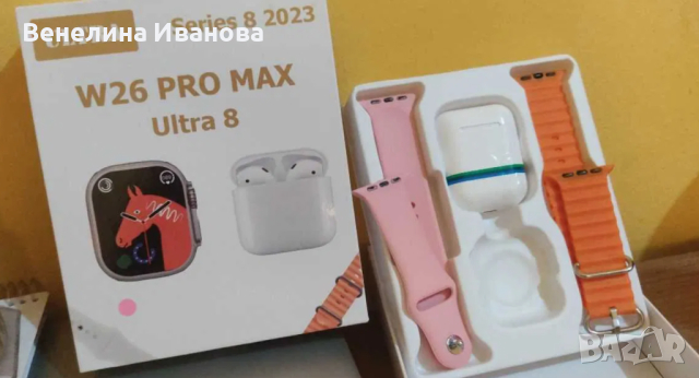 Комплект Smart часовник + TWS слушалки W26 Pro Max ULTRA , снимка 3 - Смарт часовници - 44524868