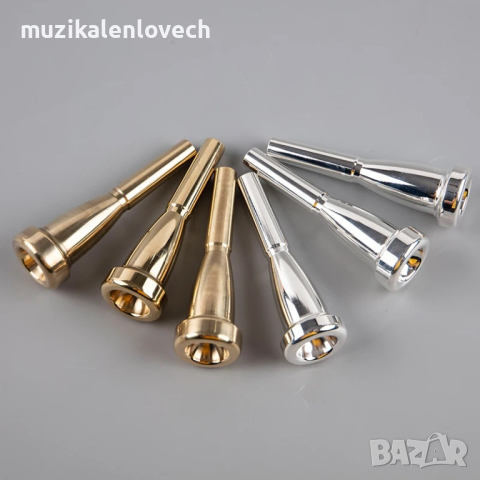 Професионален мундщук за Б Тромпет Злато 3C/5C/7C Brass Trumpet Mouthpiece Small Mouth for Bach , снимка 6 - Духови инструменти - 30986094
