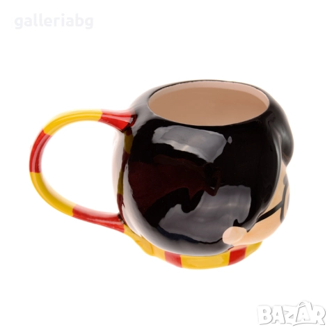 Керамична чаша Harry Potter – 3D глава на магьосник с очила и белег, 200 мл, снимка 2 - Чаши - 52671652