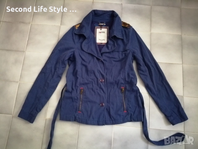 Tommy Hilfiger оригинално дамско преходно яке с колан и пайети р-р M, снимка 3 - Якета - 53816172