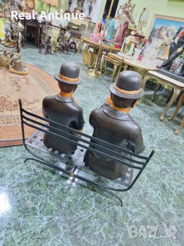 Страхотна антикварна колекционерска фигура статуетка Лоръл и Харди , снимка 8 - Статуетки - 49116884