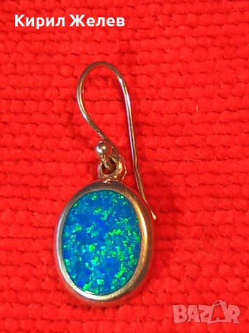 СКЪПОЦЕННА СРЕБЪРНА АРТ НУВО СТИЛ АНГЛИЙСКА ОБЕЦА СРЕБРО 925 с ПРЕКРАСЕН ШЛИФОВАН ОПАЛ 38691