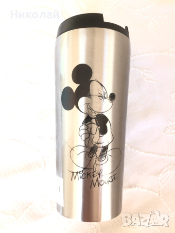 Термо чаша / Чаша за път / Travel mug / Термос Mickey Mouse – Disneyland Paris, оригинален, 450 мл , снимка 6 - Чаши - 53665208