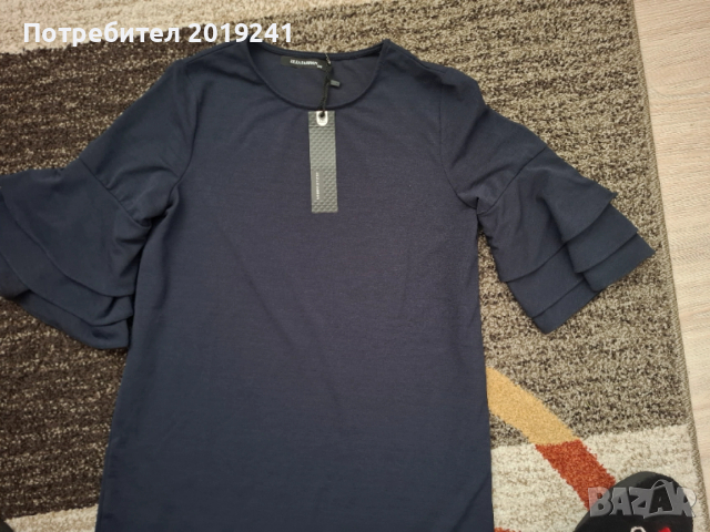 Тъмно синя ефектна рокля , снимка 2 - Рокли - 53215169