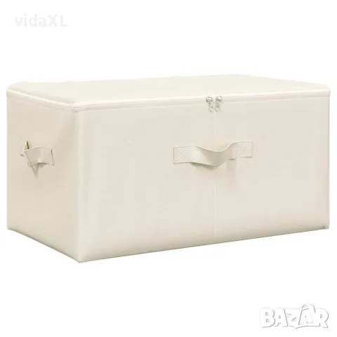 vidaXL Кутии за съхранение, 2 бр, текстил, 43x34x23 см, кремави, снимка 7 - Кутии за съхранение - 56147020