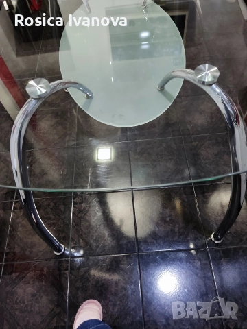 Стъклена трапезна маса 120/70, снимка 7 - Маси - 52764047