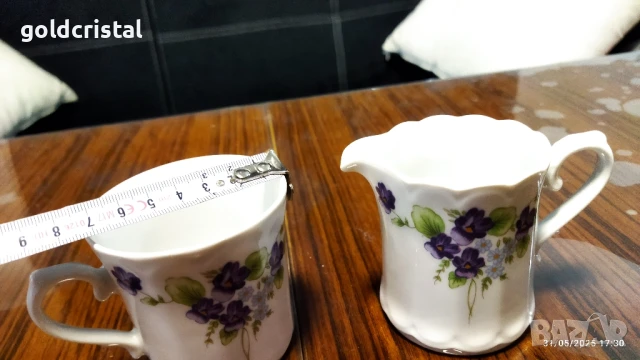 стар немски порцелан чаша за чай и латиера , снимка 3 - Антикварни и старинни предмети - 50499916
