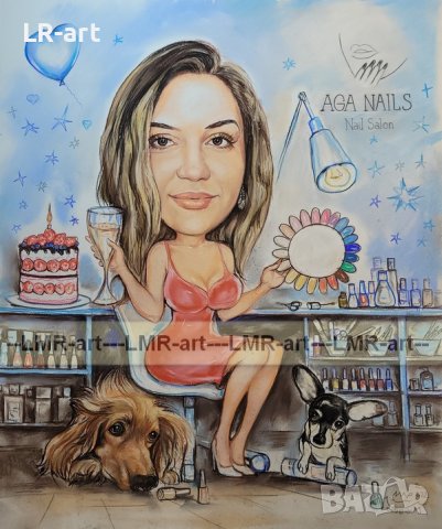 КАРИКАТУРИ по поръчка, рисувам с пастели по снимка., снимка 13 - Картини - 41414370