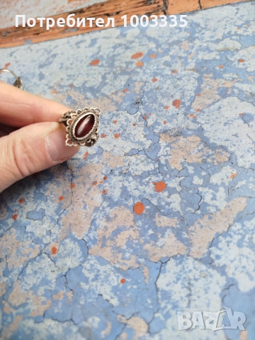 Сребърен пръстен с карнеол-Арт деко 
