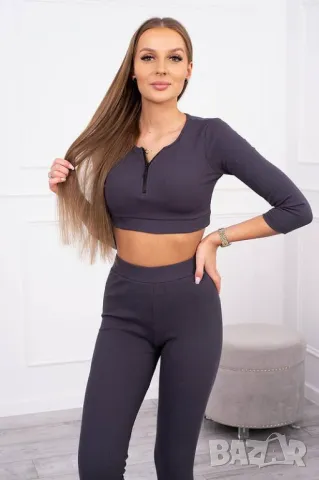 Дамски спортен комплект графит, снимка 3 - Спортни екипи - 49902563