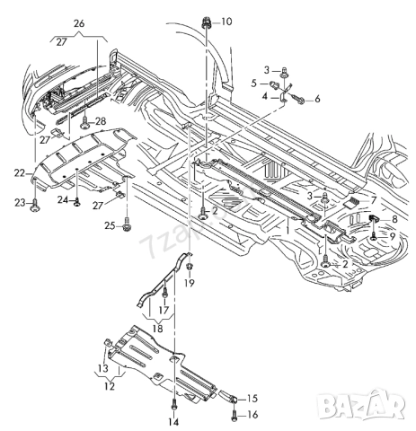 Кора под двигател скорости купе AUDI Q7 2006г – 2015г, снимка 2 - Аксесоари и консумативи - 52566528