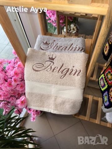 Хавлии с бродерия – за кръщене, градина, подарък, рожден ден и други поводи, снимка 15 - Хавлиени кърпи - 52259057