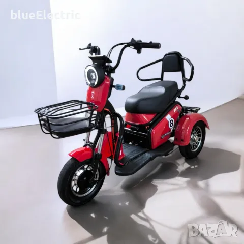 Двуместна електрическа триколка blueElectric Pudding 1800W | 48V | 23Ah | RED, снимка 7 - Мотоциклети и мототехника - 49745641