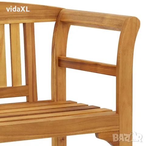 vidaXL Градинска пейка, 114 cм, акация масив, снимка 4 - Градински мебели, декорация  - 56146617