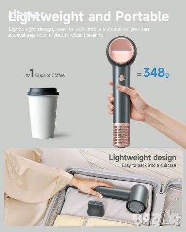 Сешоар KAITOL, 2000W професионален високоскоростен сешоар с 4 настройки за топлина и 2 скорости, снимка 7 - Сешоари - 50797445